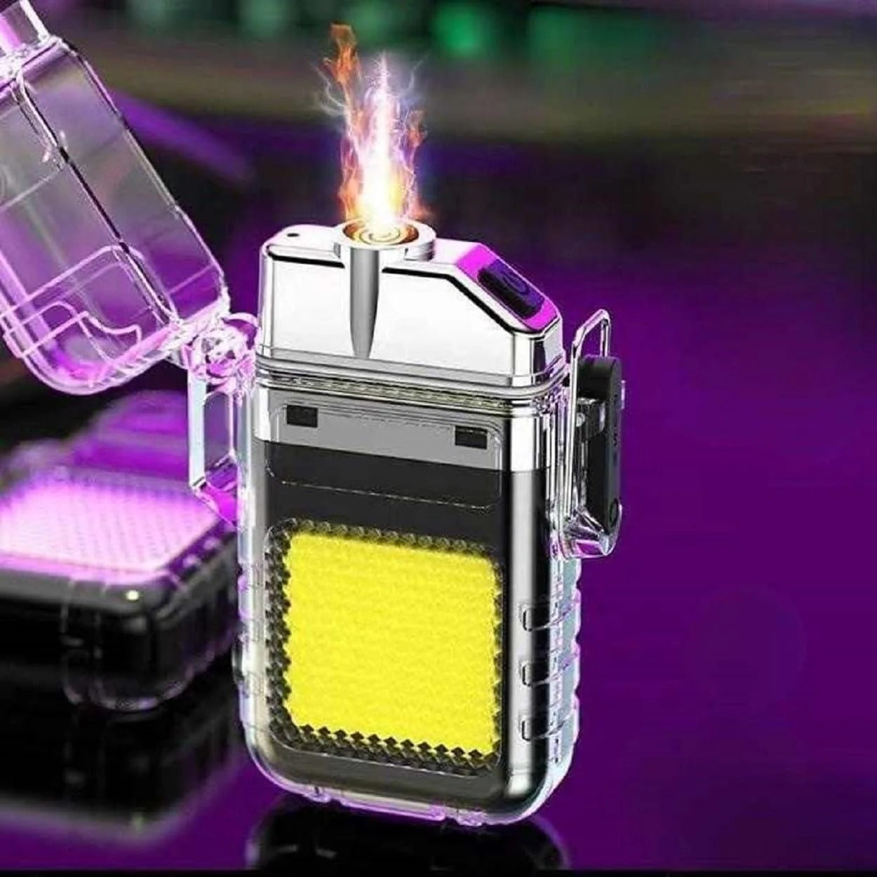 Portable Mini LED Flashlight Lighter USB Rechargeable